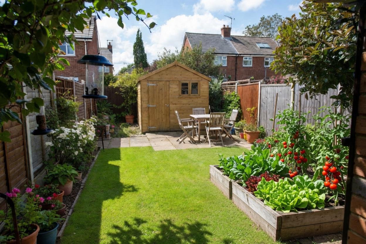 Relaxing in a garden at a Thrive Bucks supported-living home